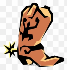 Cowboy Boots Royalty Free Vector Clip Art Illustration - Cowboy Boots With Spurs Png,Cowboy Boot Png