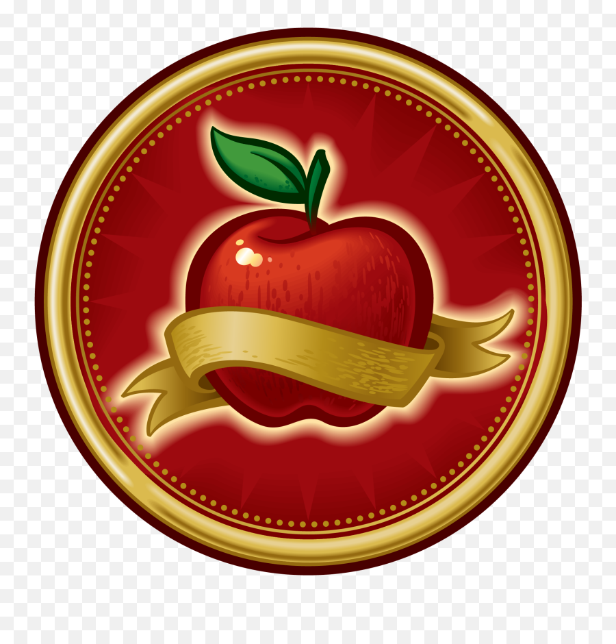 Download Red Apple Wrapped With A Golden Ribbon - Teacher Of The Year Seal Png,Golden Ribbon Png