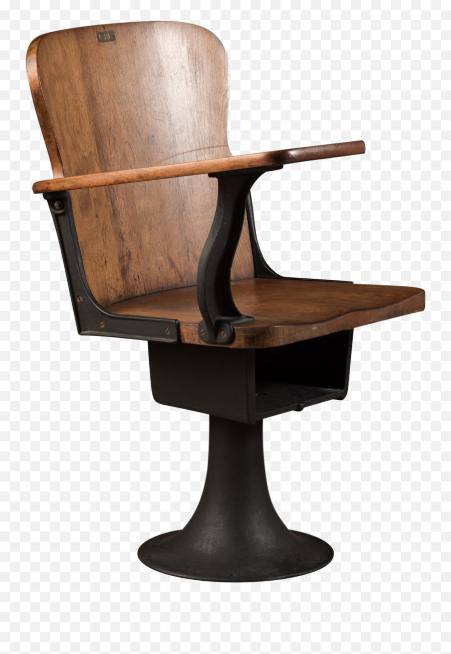 1930s Industrial School Chair With Iron Base And Writing Desk - Solid Png,School Chair Png