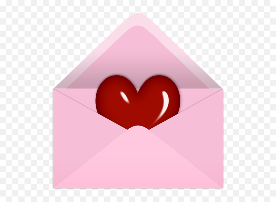 Download Hd Pink Valentine Letter With Red Heart Png Clipart - Girly,Red Hearts Png
