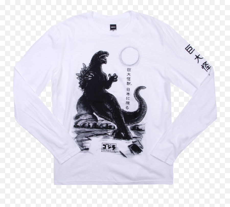 Godzilla White Long Sleeve - Long Sleeve Png,Godzilla Png