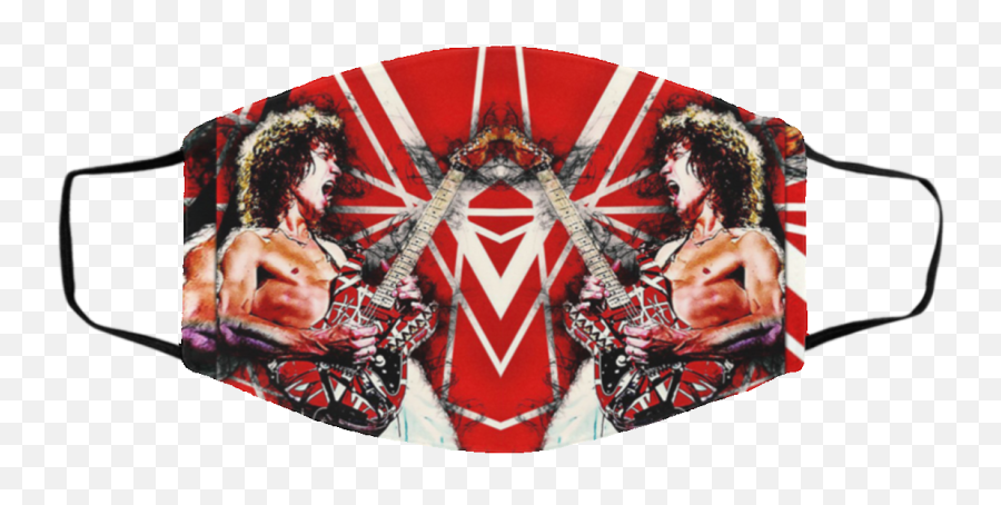 Eddie Van Halen Guitar Face Mask - Fictional Character Png,Van Halen Logo Png
