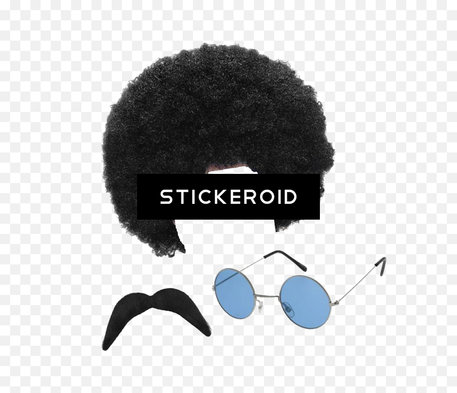 Download Afro Hair Pic - John Lennon Style Sunglasses Shades Afro Png,70s Png