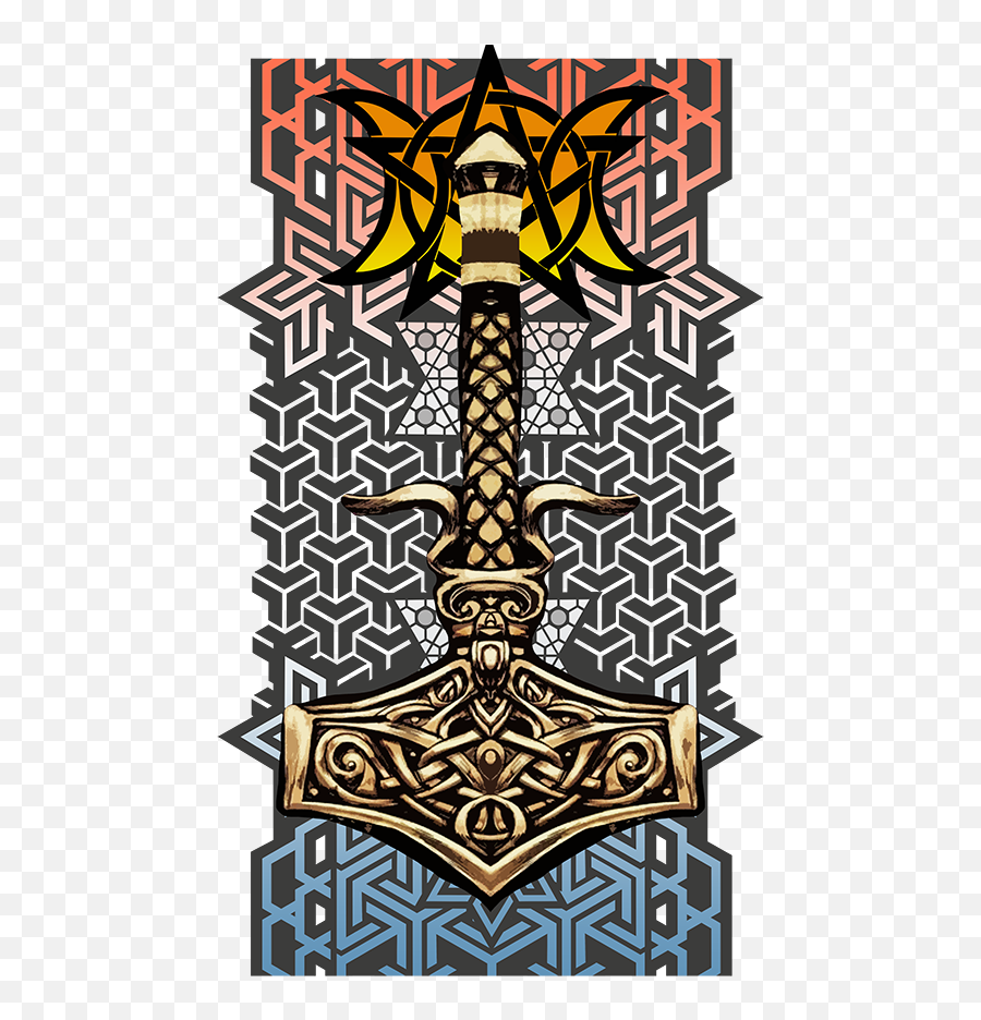 Thors Hammer And Triple Goddess - Decorative Png,Thor Hammer Icon Png