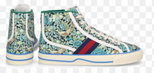 Gucci High - Top Sneakers TENNIS 1977 Fashion Shoes In Black Leather With Gold Studs png