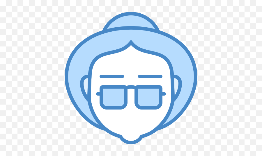 Old Woman Icon In Blue Ui Style Png Man