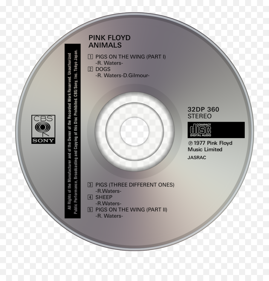 Pink Floyd - Animals Theaudiodbcom Cbs Sony Records Cd Label Png,Pink Floyd Icon