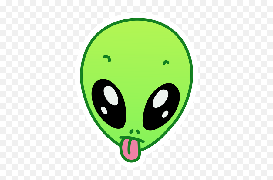 Alien Showing His Tongue Sticker - Sticker Mania Png,Chrome Alien Icon