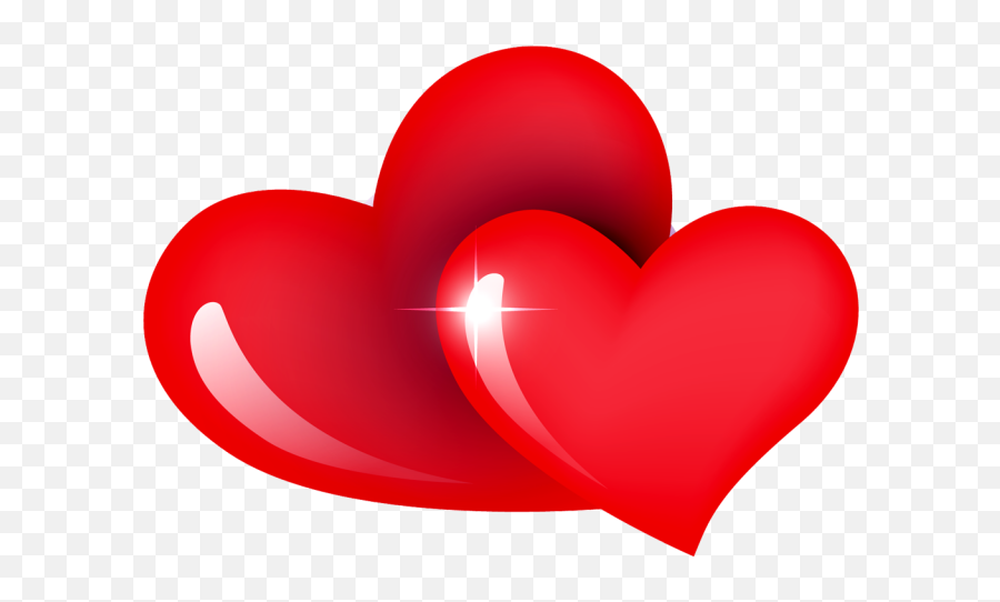 Red Dual Heart Transparent Background - Love Whatsapp Double Heart Png,Valentines Day Transparent Background