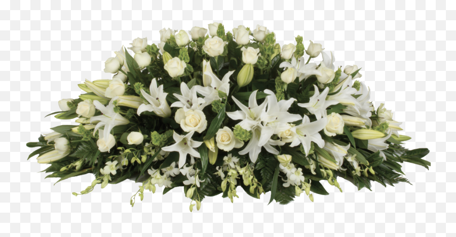 Serenity Double Ended Medium Size White Roses And Lilies - Funeral Flowers White Roses Png,White Roses Png