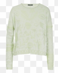 Glare Pale Green Sweater With 3d Pattern - Sweater png