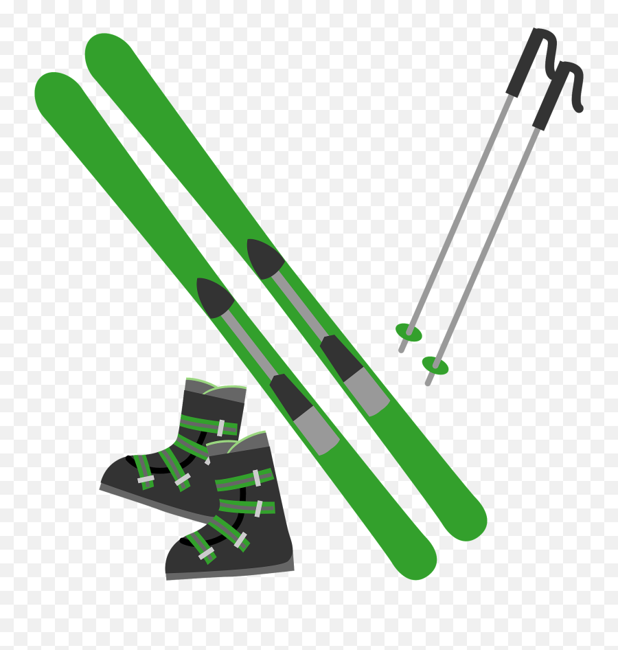 Skiing Skis Boots Poles Clipart - Skis Clipart Png,Skis Png