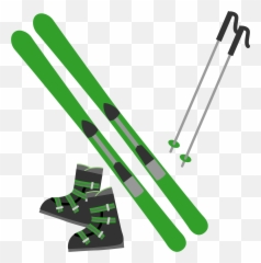 Skiing Skis Boots Poles Clipart - png