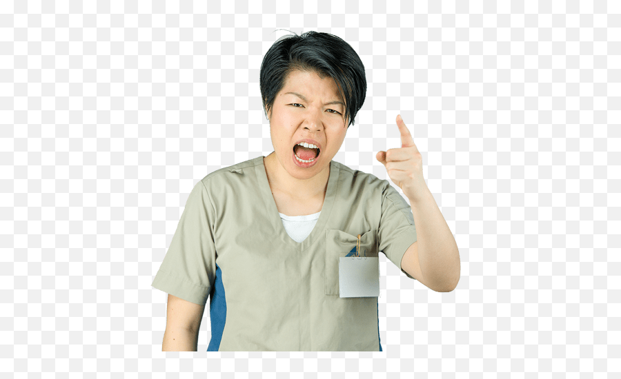 Nurse Yelling And Pointing Her Finger - Yelling Nurse Png,Yelling Png