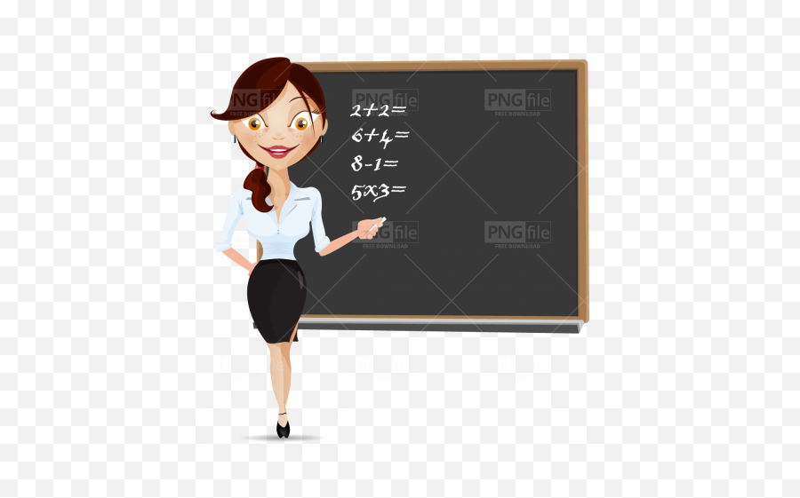 Teaching Maths Cartoon Character Png - Photo 490 Pngfile Woman Clipart Png,Teacher Png