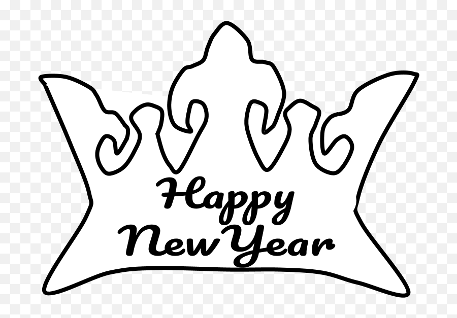 Happy New Year Crowns U2013 Clipartshare - Line Art Png,Happy New Year Logos