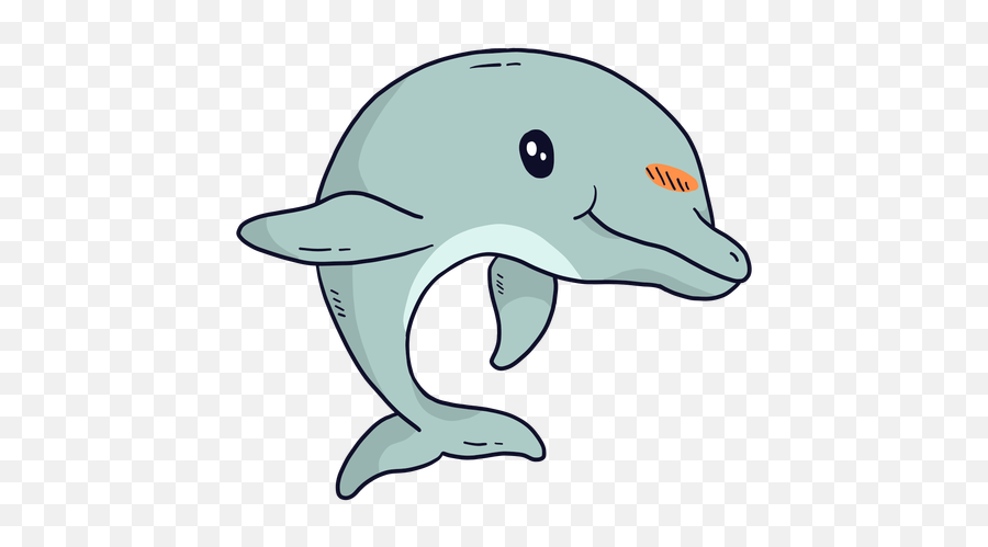 Cute Dolphin Flipper Tail Flat - Transparent Png U0026 Svg Transparent Cute Dolphin Cartoon,Dolphin Transparent Background
