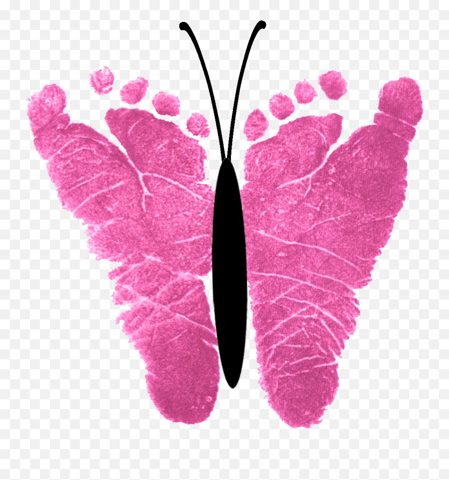 Download Footprint Clipart Butterfly - Its A Girl Foot Print Butterfly Png,It's A Girl Png