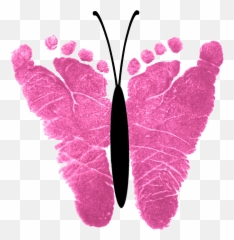 Download Footprint Clipart Butterfly - Its A Girl Foot Print Butterfly Png,It's A Girl Png