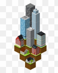 Isometric Video Game Graphics - Png Transparent City