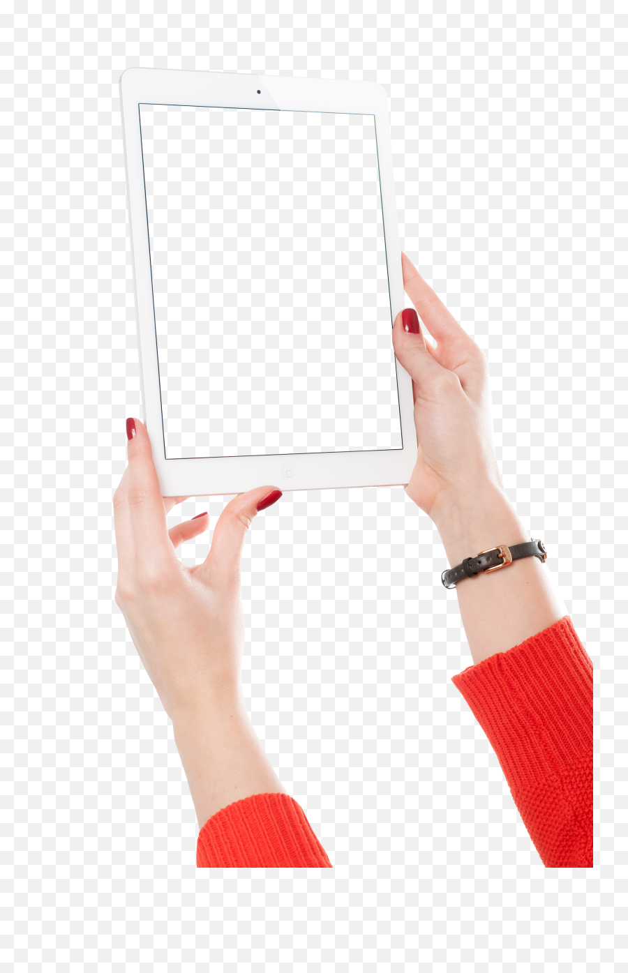 Hand Holding White Tablet Png Image - Woman Holding Ipad Png,Hand Holding Png