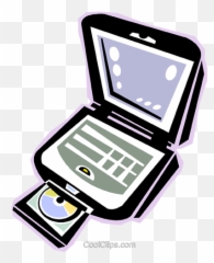 Laptop Computer With Cd Rom Drive Royalty Free Vector Clip - Laptop Cd Clipart png
