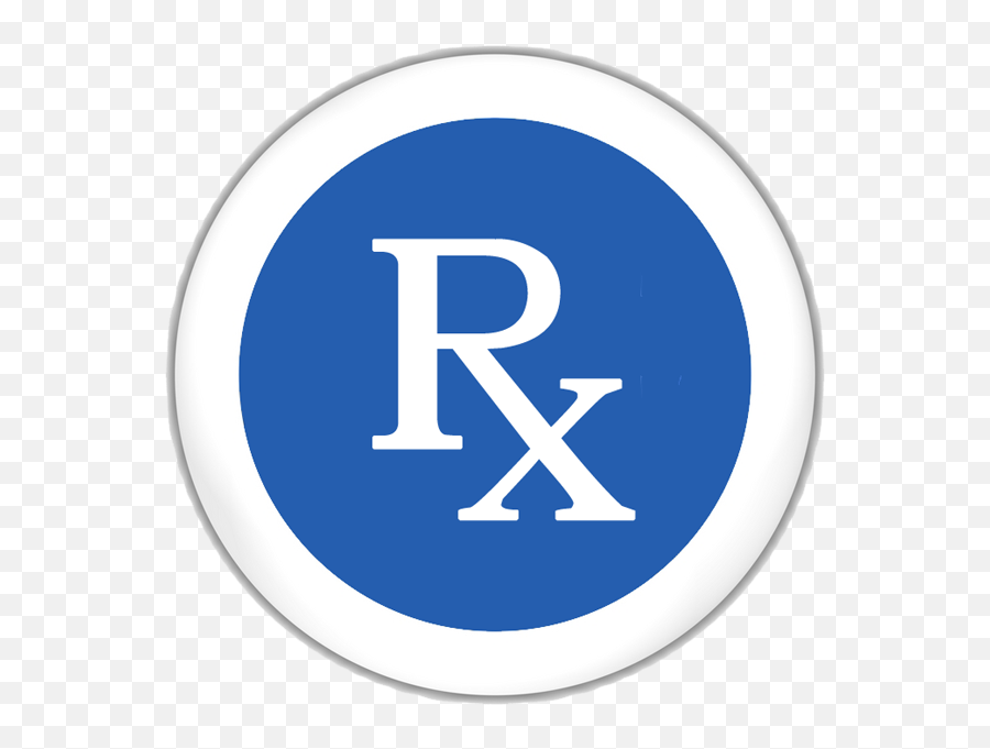Rx Symbol Blue White Round Button - Rx Icon Png Clipart Roshan,Round Button Icon