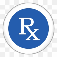 Rx Symbol Blue White Round Button - Icon Png Clipart Roshan