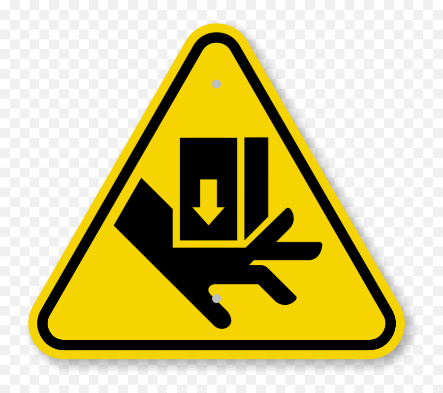 Download Pinch Point Warning Sign - Safety Labels Png,Warning Symbol Png