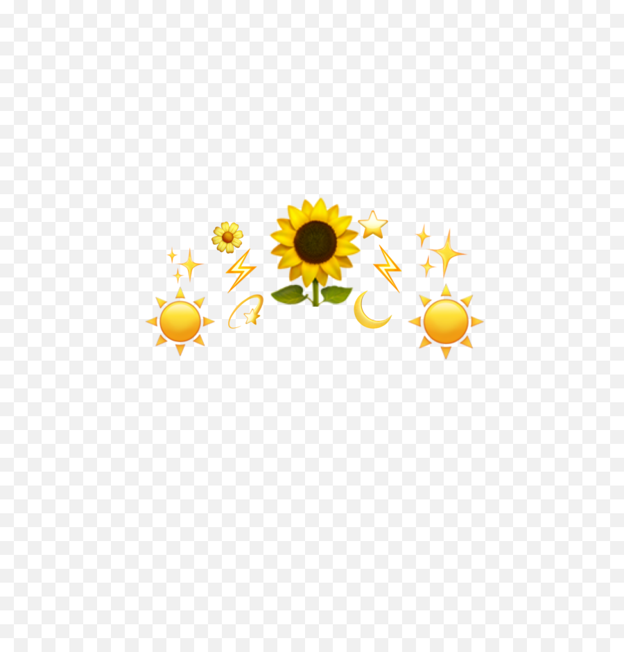 Crown Sunflower Emoji Freetoedit - Redbubble Sticker Yellow Png,Sunflower Emoji Transparent