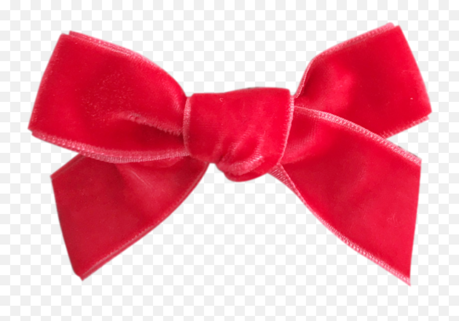 Strawberry French Velvet Petit Bow Clip - Silk Png,Ribbon Bow Png