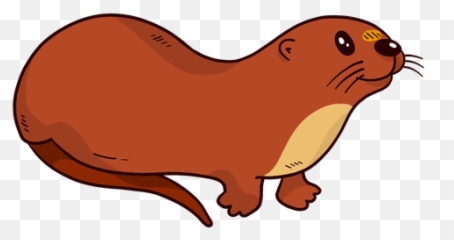 Cute Otter River Tail Muzzle Flat - Nutria De Rio Dibujo Png,Otter Png