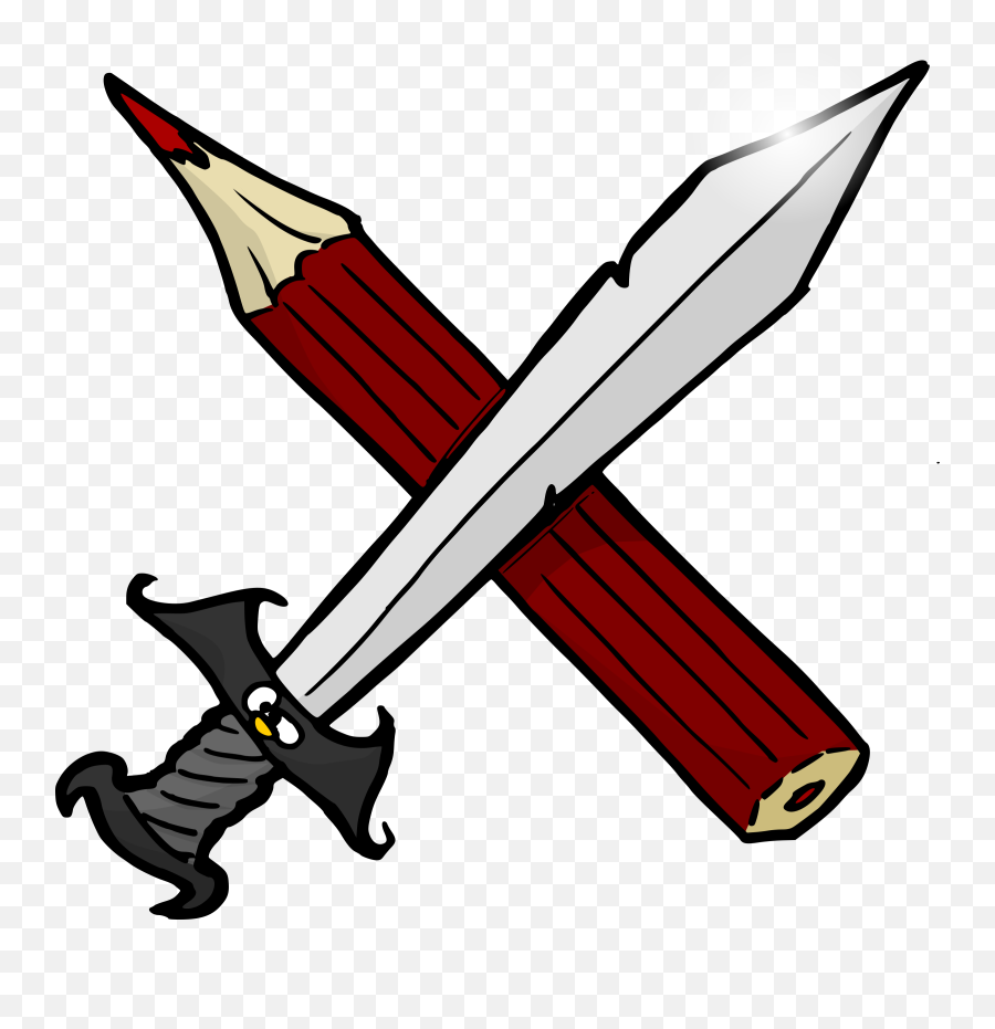 Crayon Pencil Sword - Free Vector Graphic On Pixabay Sword And Pencil Png,D20 Transparent Background