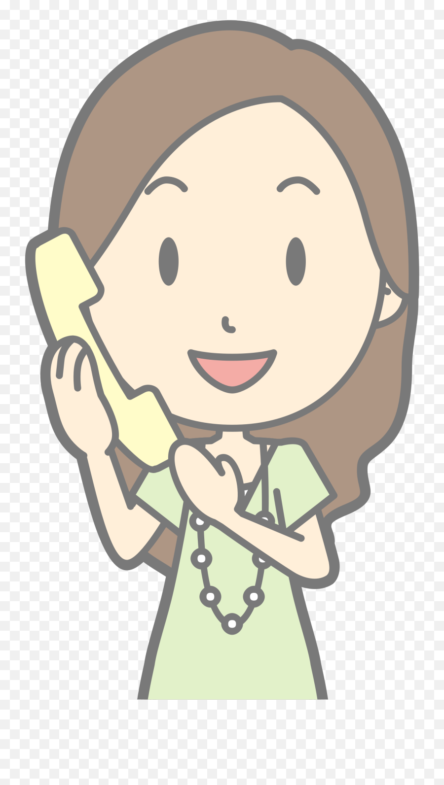 Female Using Telephone - Girl On Phone Clipart Transparent Public Domain Clipart Phone Png,Phone Clipart Transparent
