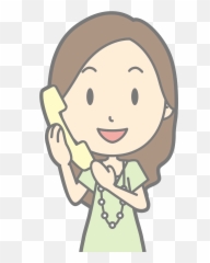 Female Using Telephone - Girl On Phone Clipart Transparent Public Domain png