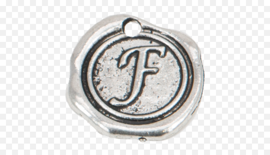 Silver Wax Seal F Charm - Silver Full Size Png Download Solid,Wax Seal Png