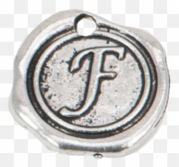 Silver Wax Seal F Charm - Silver Full Size Png Download Solid,Wax Seal Png