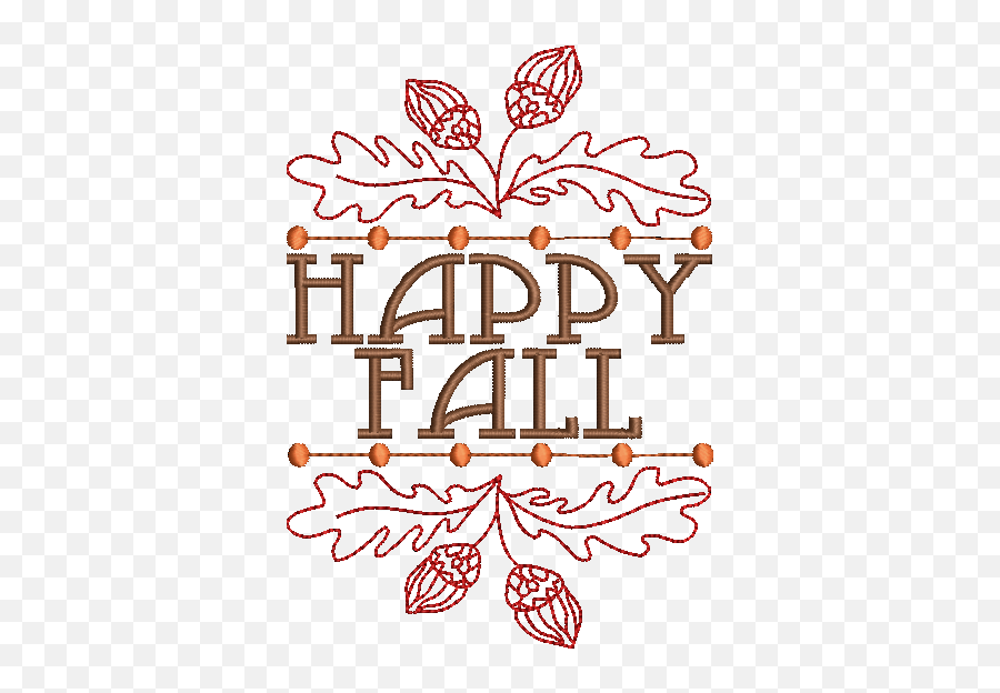 Happy Fall With Sketch Embroidery Design - Illustration Png,Fall Frame Png