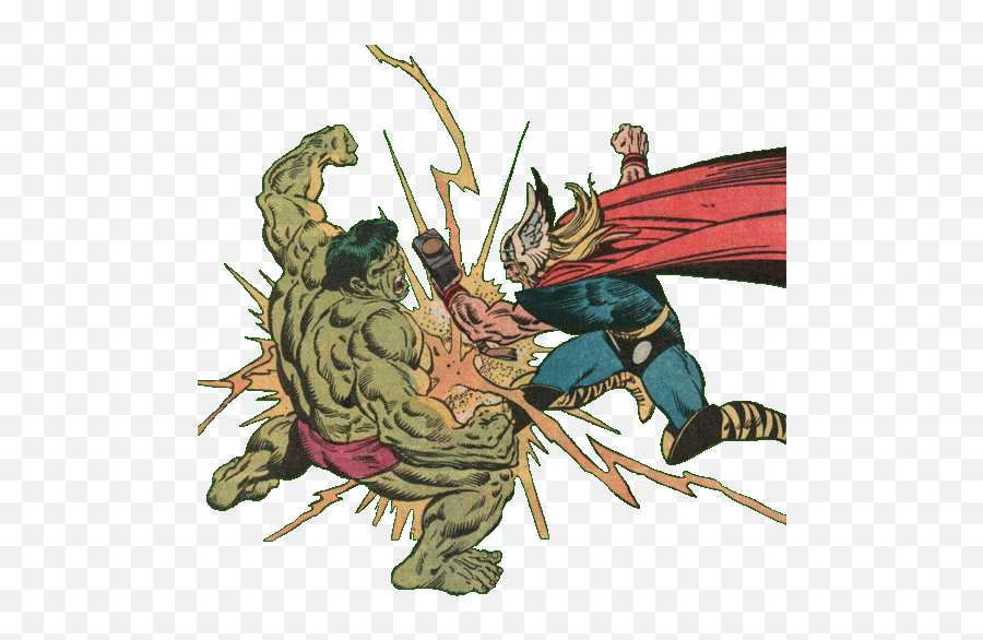 Thor Vs Hulk Dreager1com - Thor Vs Hulk Classic Comic Png,Lol Santa Baron Icon