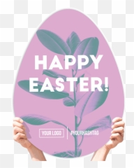 Easter Greeting Sign - Happy Purple Apple png