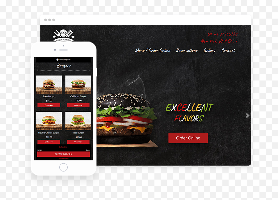 Best Restaurant Website Templates And Themes Upmenucom - Smart Device Png,Modern Order Online Icon Restaurant Free
