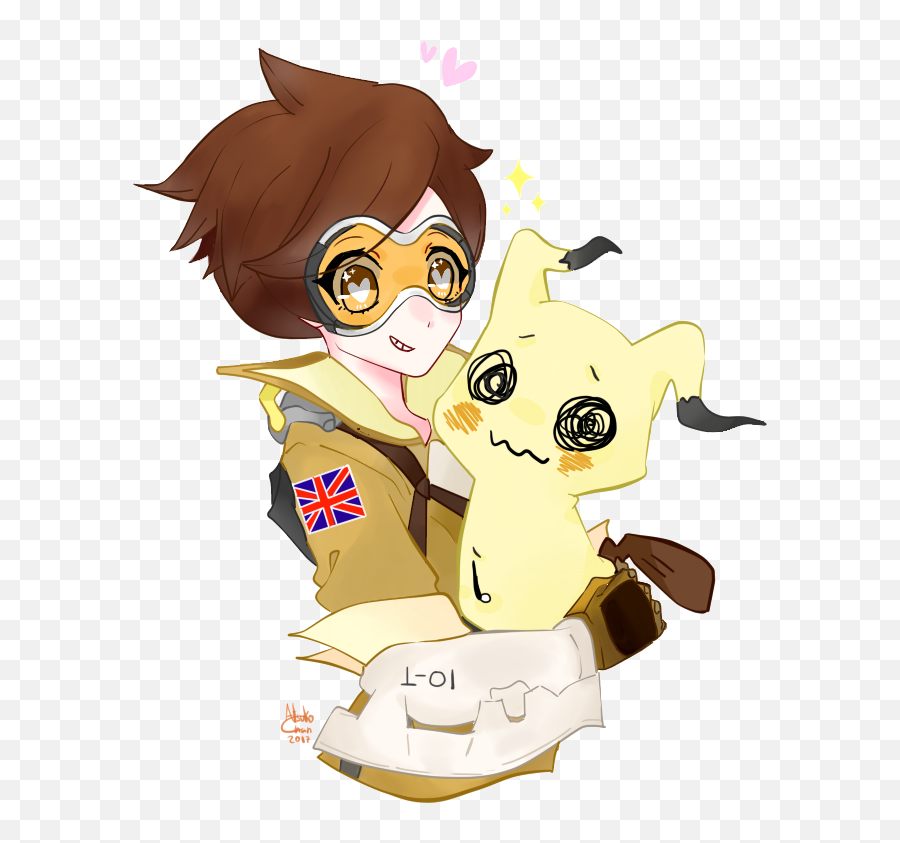 Trace From Overwatch Holding A Mimikyu - Request Pokécharms Cartoon Png,Mimikyu Png