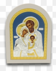 Icon Of Holy Family Stirling Silver White Frame - 8 X 10 Christian Cross Png,Silver Icon