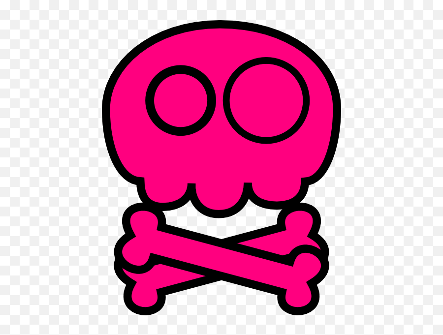 Pink Skull Clip Art - Vector Clip Art Online Transparent Pink Skull Clipart Png,Skull And Bones Icon