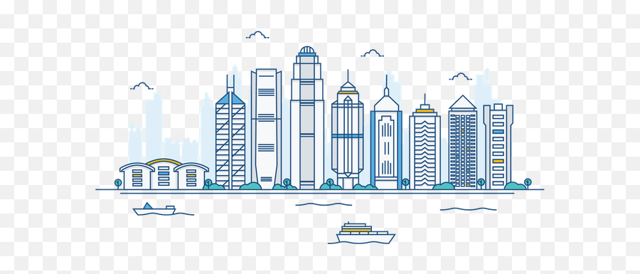 Best Premium New York Skyline Illustration Download In Png - Vector Hong Kong Skyline,New York Skyline Icon