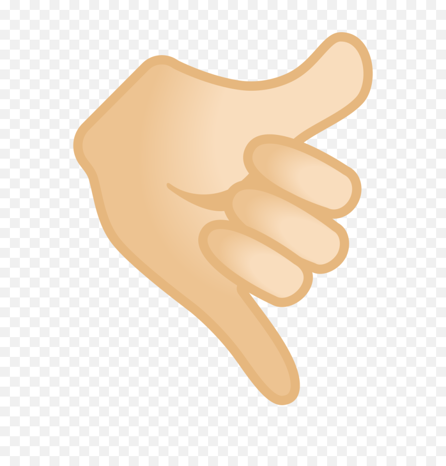 Call Me Hand Light Skin Tone Icon Noto Emoji People - Thumb Png,Ok Hand Sign Png