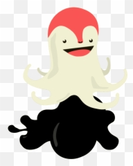 Fruit Water Splash Clipart Monster - Cartoon Octopus Ink png