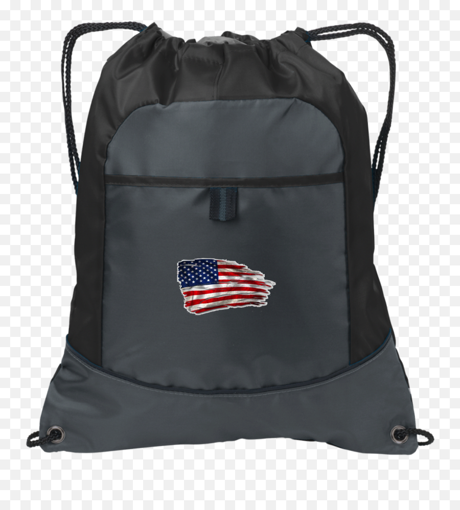 Distressed American Flag Port Authority Pocket Cinch Drawstring Pack 7 Variants Png