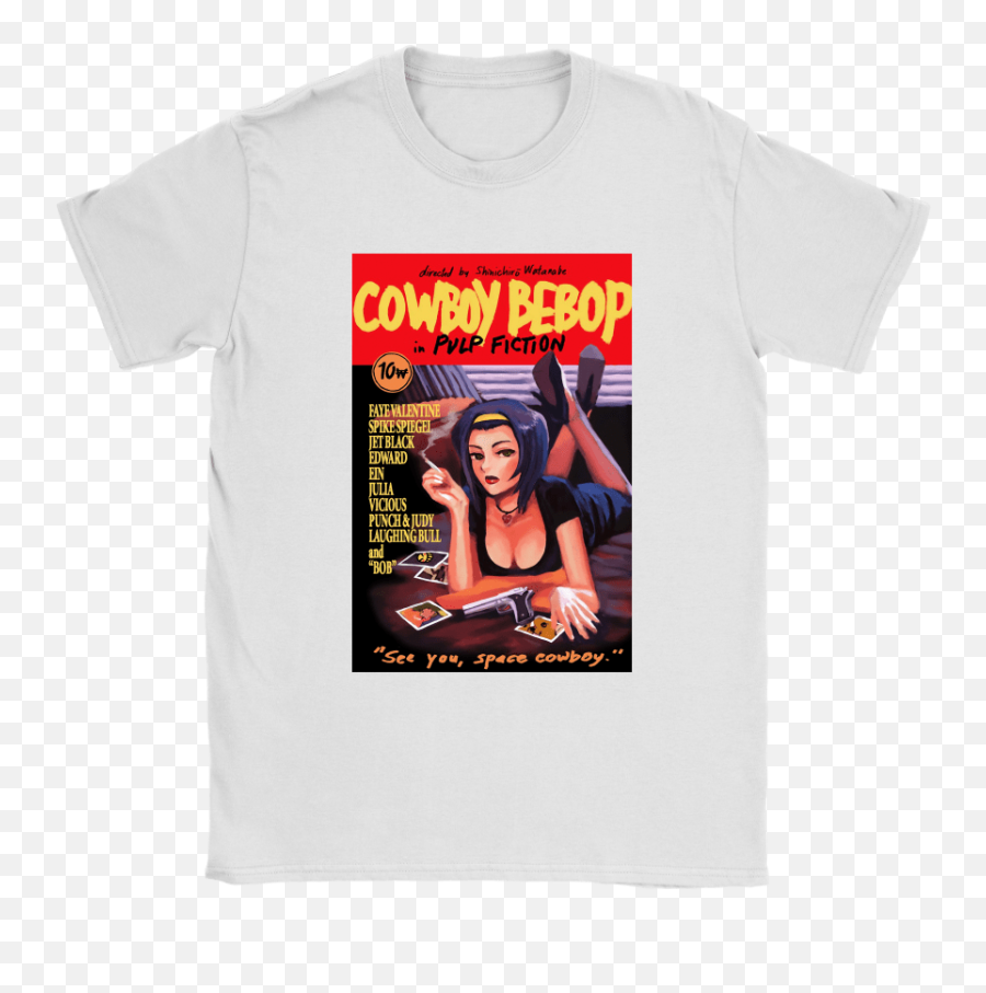 Cowboy Bebop In Pulp Fiction See You Space Comic Poster Shirts U2013 Nfl T - Shirts Store Cowboy Bebop Pulp Fiction Poster Png,Cowboy Bebop Png