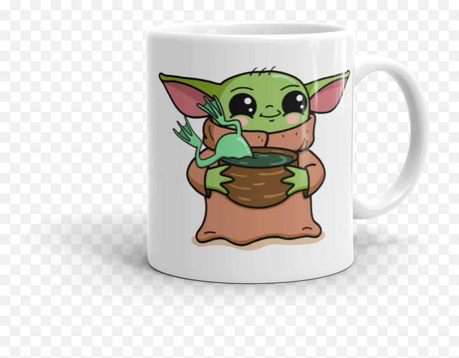 Baby Yoda Mug Cute Meme Parody - Coffee Cup Png,Yoda Transparent